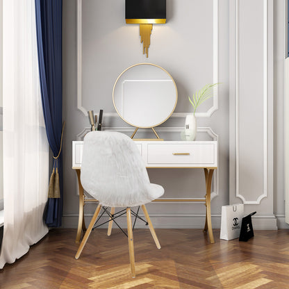 GIA White Fur Side Chair