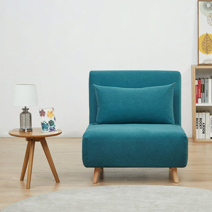 Convertible Accent Chair, Blue Fabric