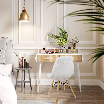 GIA White Fur Side Chair