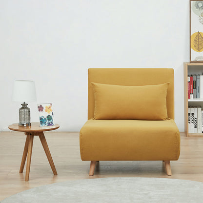 Convertible Accent Chair, Yellow Fabric