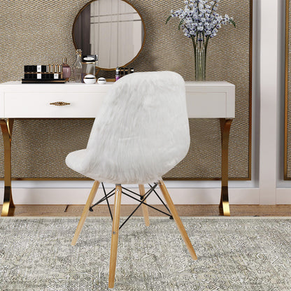 GIA White Fur Side Chair