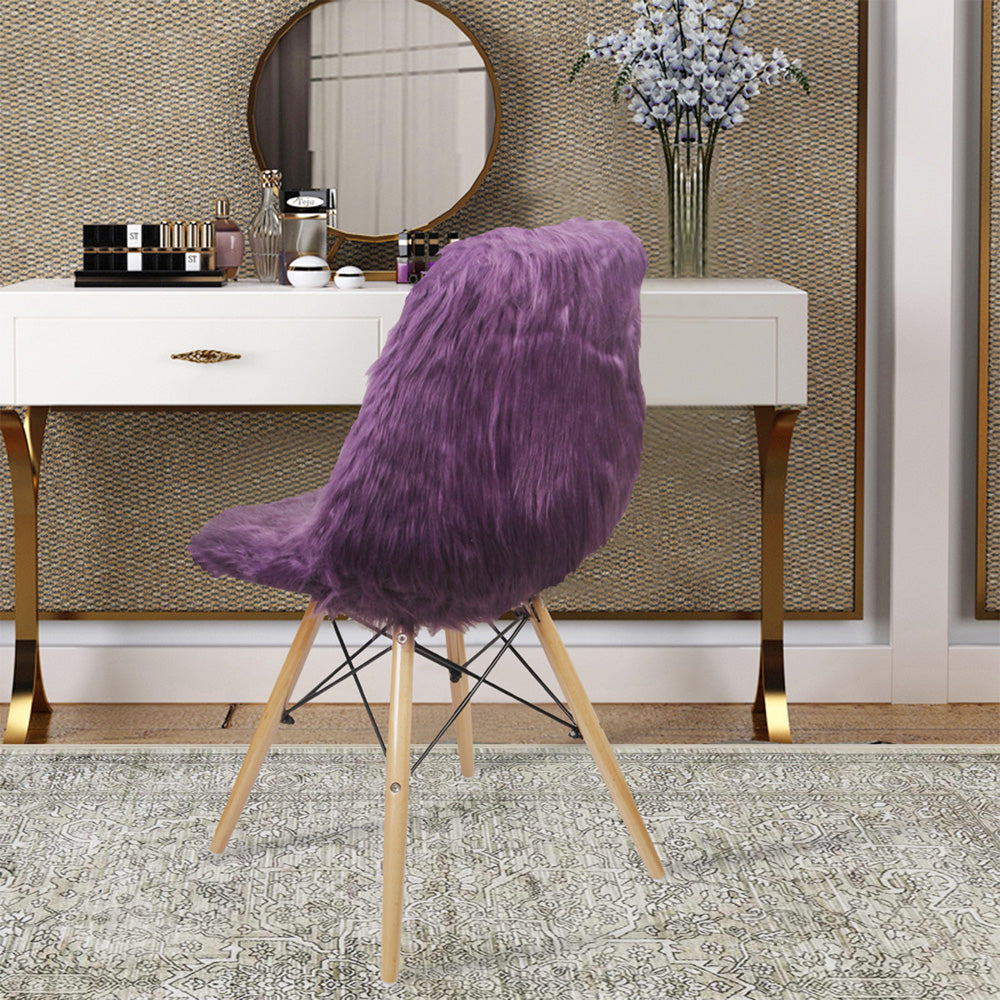 Fur Chair Cover-Purple