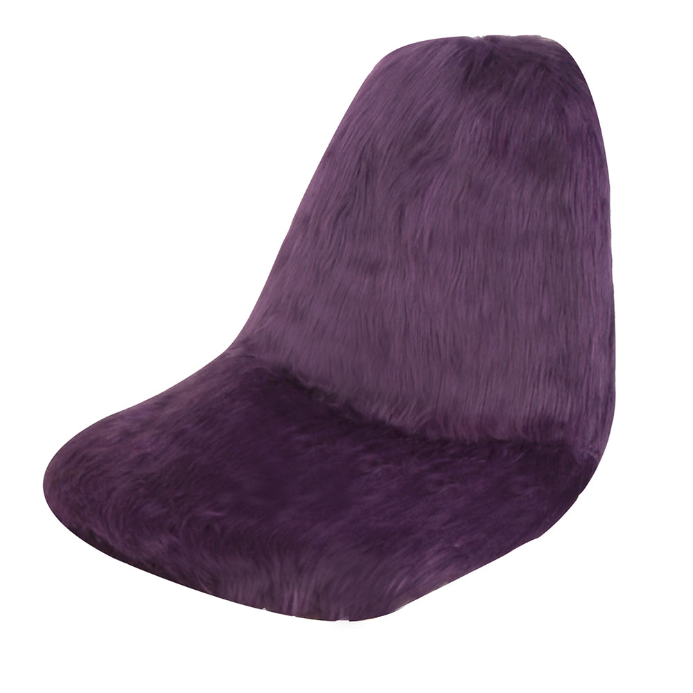 GIA Purple Fur Side Chair With Black Metal Leg