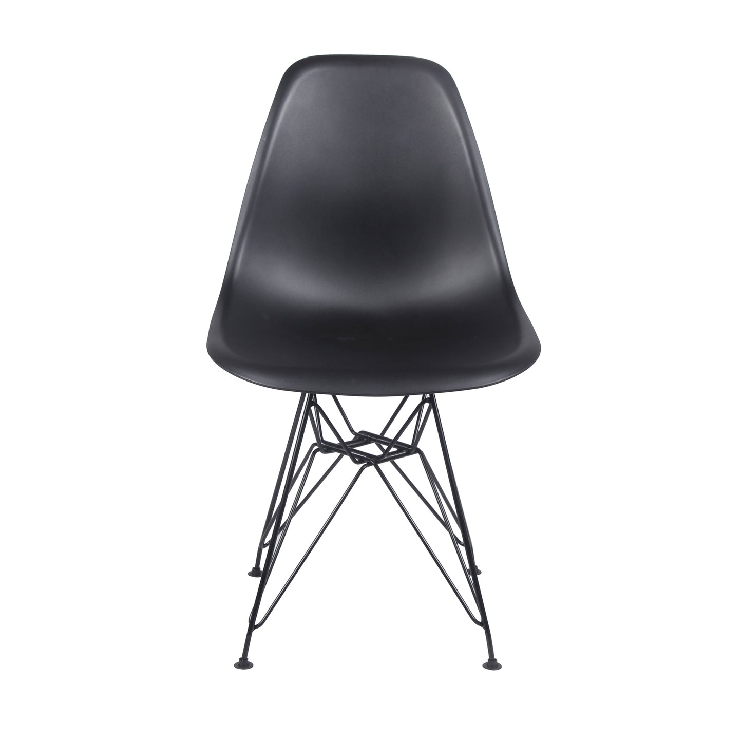 GIA Plastic  Armless Chair with Metal Legs-Black