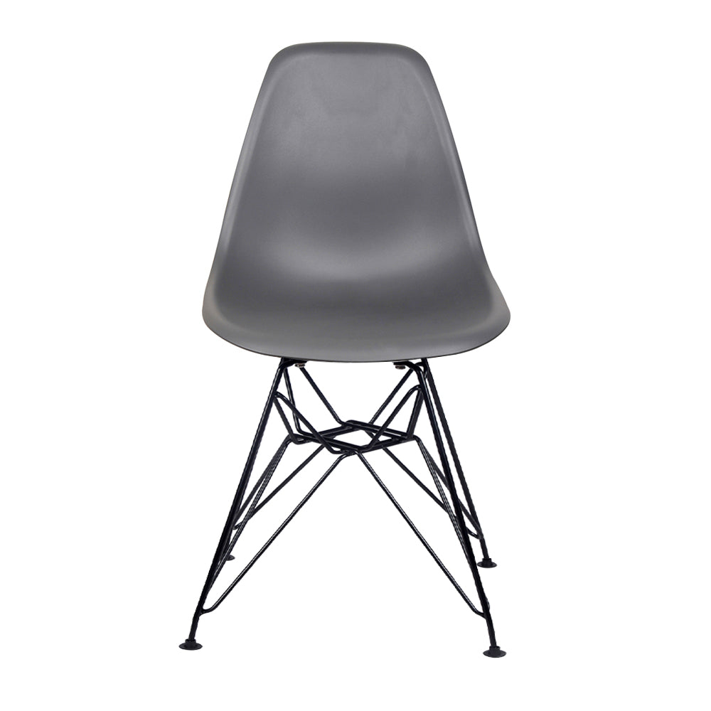 GIA Plastic  Armless Chair with Metal Legs-Dark Gray