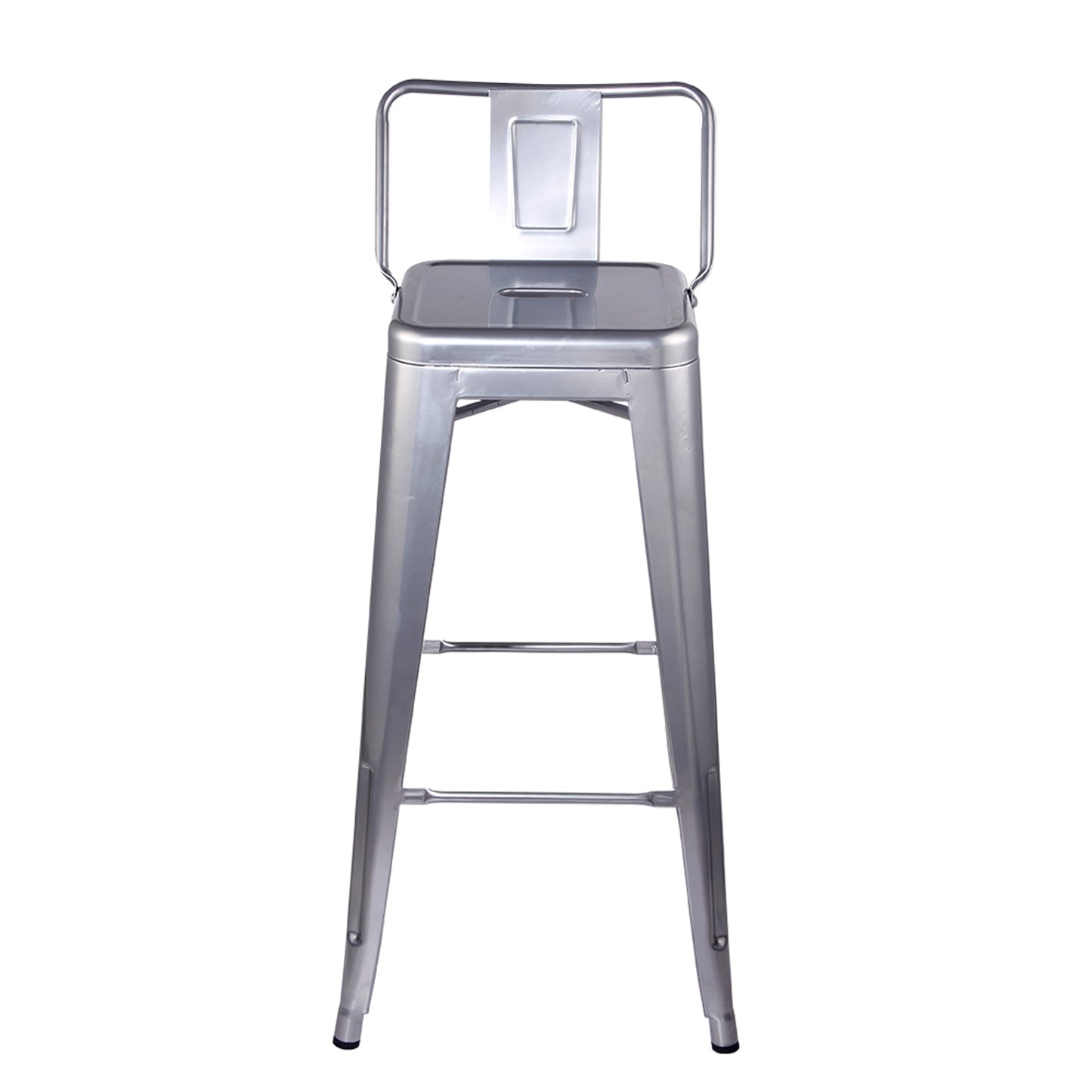 GIA 30 Inch Lowback Silver Metal Stool