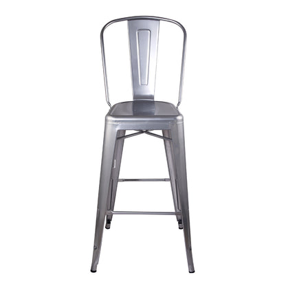 GIA Silver Metal Bar Stool