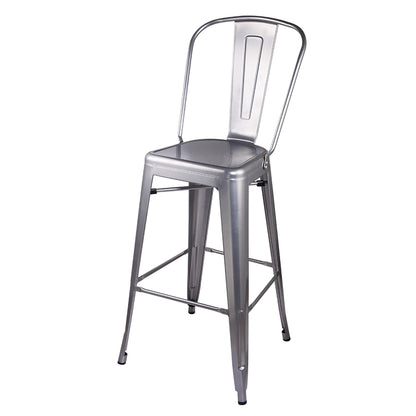 GIA Silver Metal Bar Stool