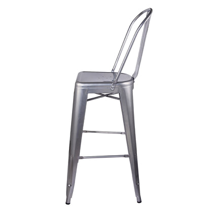 GIA Silver Metal Bar Stool