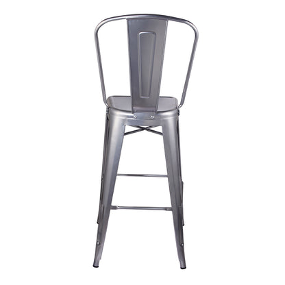 GIA Silver Metal Bar Stool