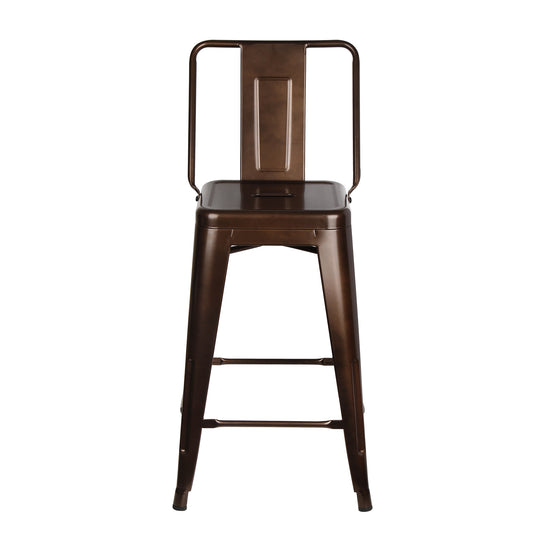 GIA 24 Inches High Back Coffee Metal Stool