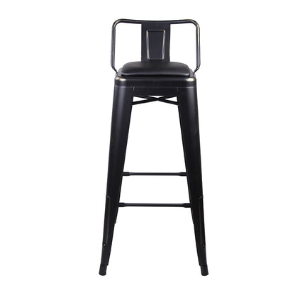 GIA 30 Inch Lowback Black Stool with Black PU Seat