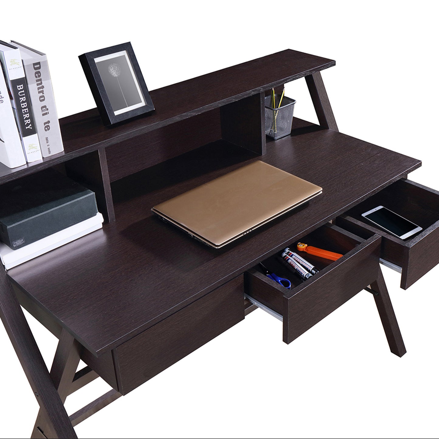 Techni Mobili Writing Desk with Storage, Wenge