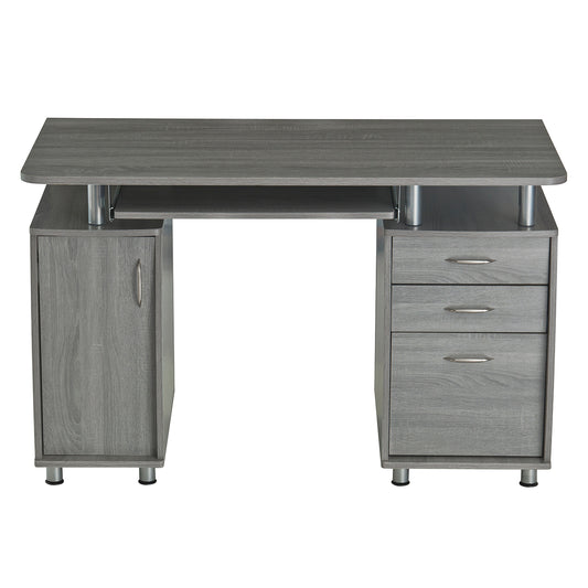 Techni Mobili Complete Workstation Computer Desk with Storage, Grey