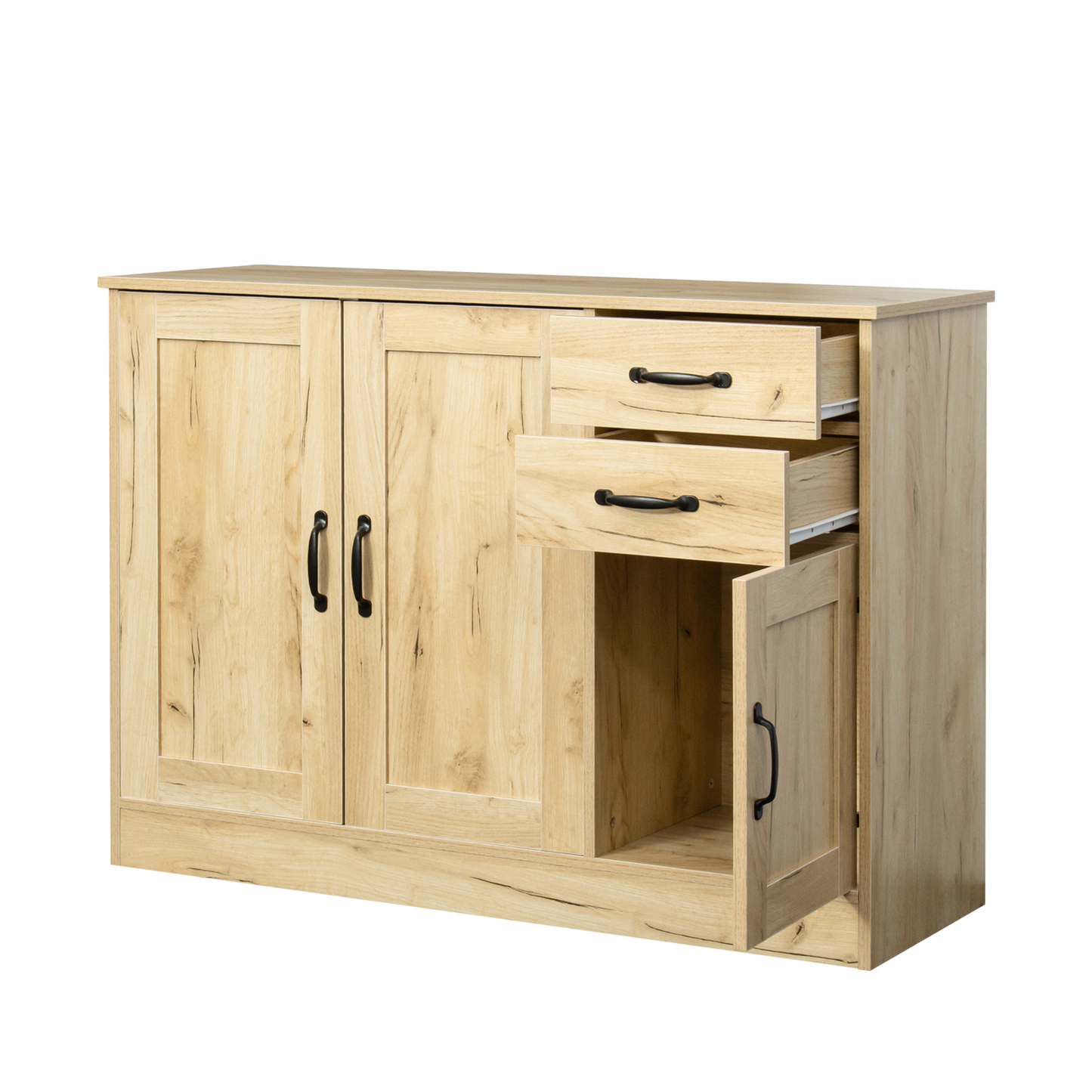 Wooden Sideboard with 3 doors and 2 drawers