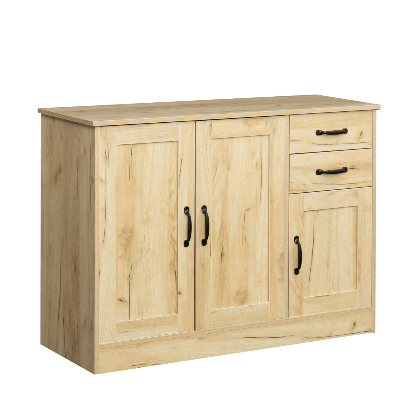 Wooden Sideboard with 3 doors and 2 drawers