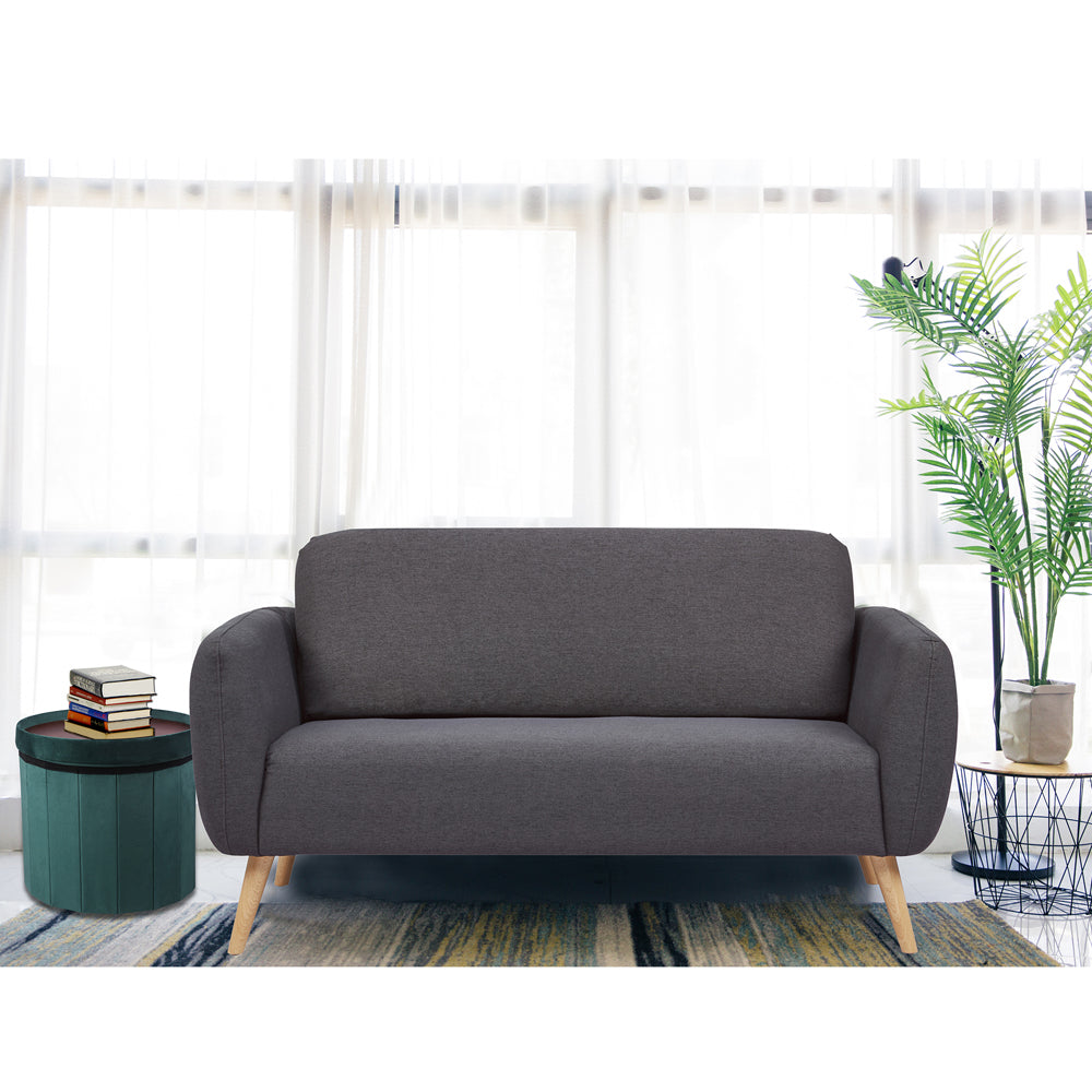 GIA Modern Love Seat Sofa-Charcoal