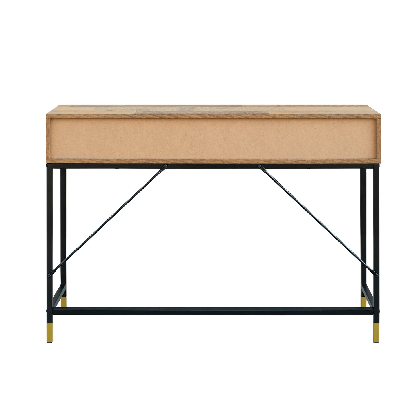 Rattan Console Table,Mix Oak