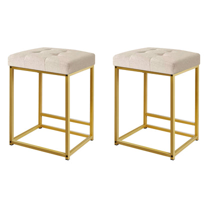 GIA 24 Inches Square Bar Stool,beige Line