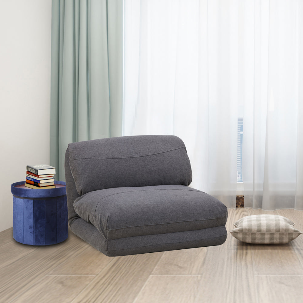 GIA Tri-Fold Convertible Sofa Bed-Dark Gray