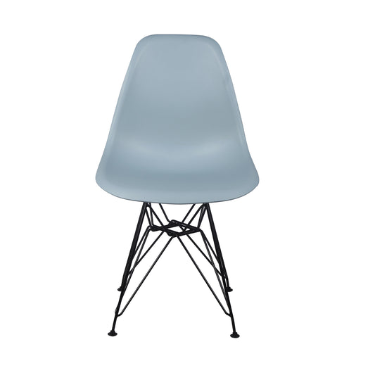 GIA Plastic  Armless Chair with Metal Legs-Fog