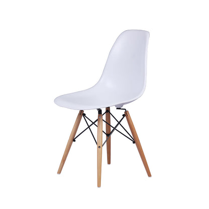 GIA Plastic Armless Chair Wood Legs-White