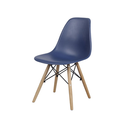 GIA Plastic Armless Chair Wood Legs-Blue