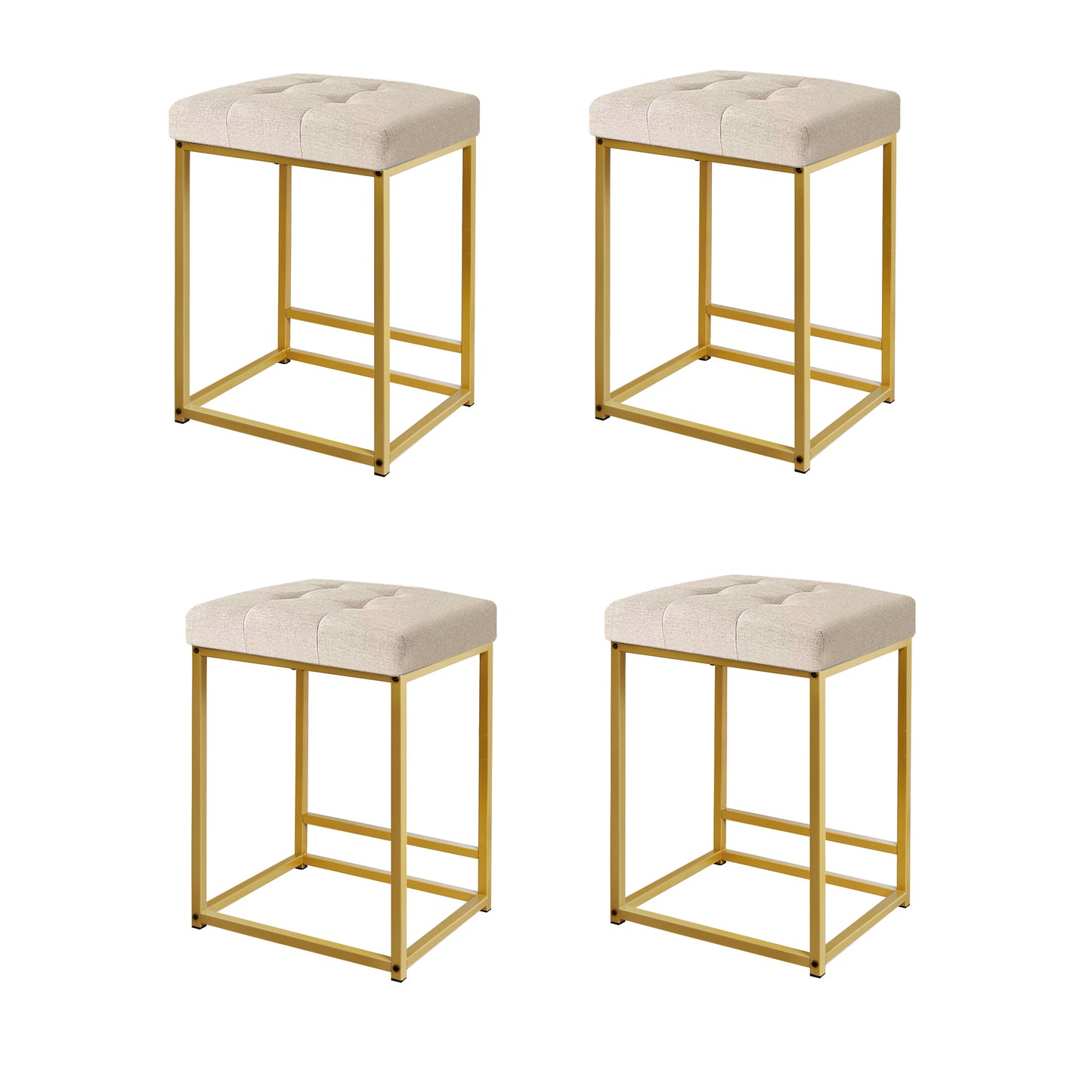 GIA 24 Inches Square Bar Stool,beige Line