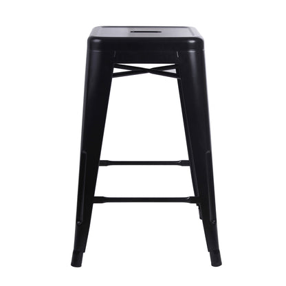 GIA Black 24 Inch Backless Metal Stool