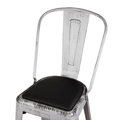 GIA Antique White Metal Bar Stool with PU Cushion