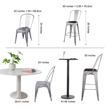 GIA Antique White Metal Bar Stool with PU Cushion