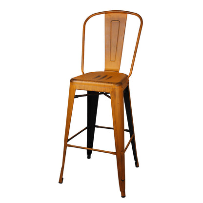 GIA Antique Orange Metal Bar Stool