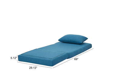 GIA Tri-Fold Convertible Sofa Bed with pillow, Blue
