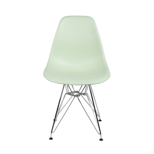 GIA Plastic  Armless Chair with Metal Legs-Green