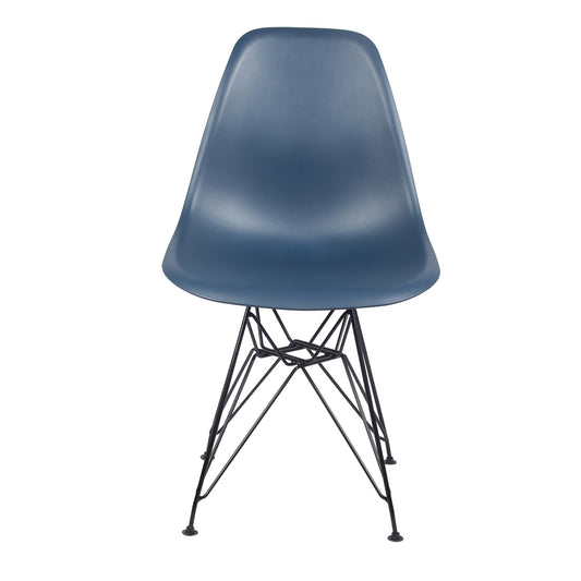 GIA Plastic  Armless Chair with Metal Legs-Teal