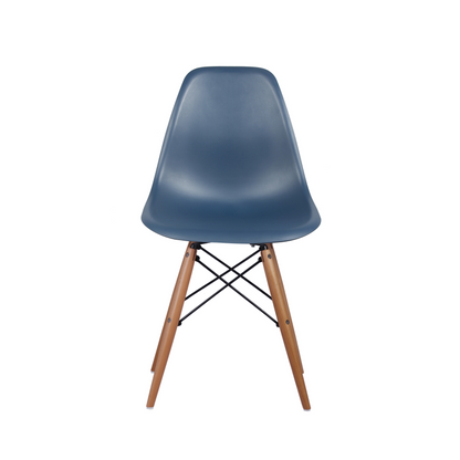 GIA Plastic Armless Chair Wood Legs-Blue