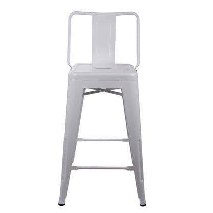 GIA 24 Inches High Back White Metal Stool