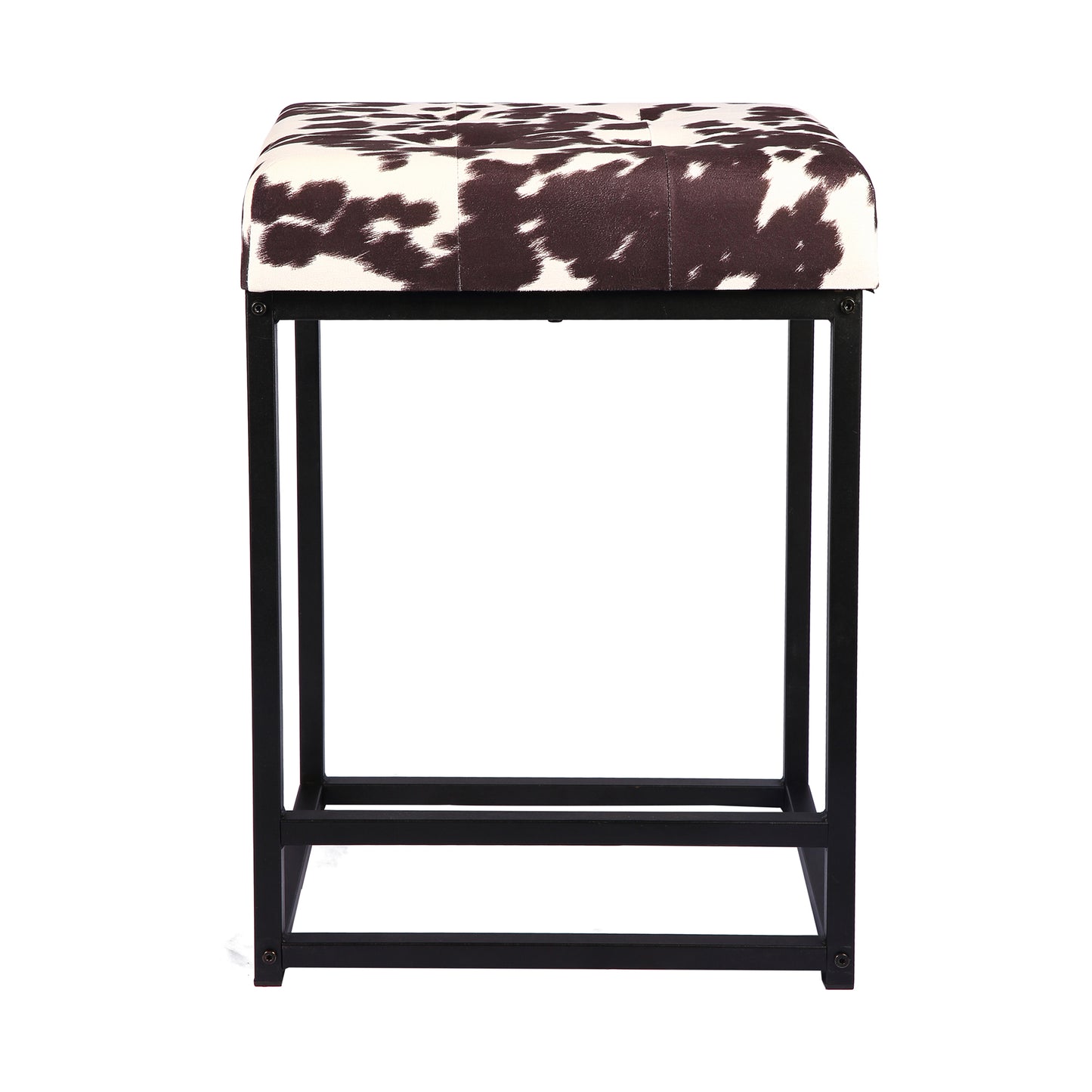 GIA 24-Inch Square Metal Stools, Ayrshire Cow Print