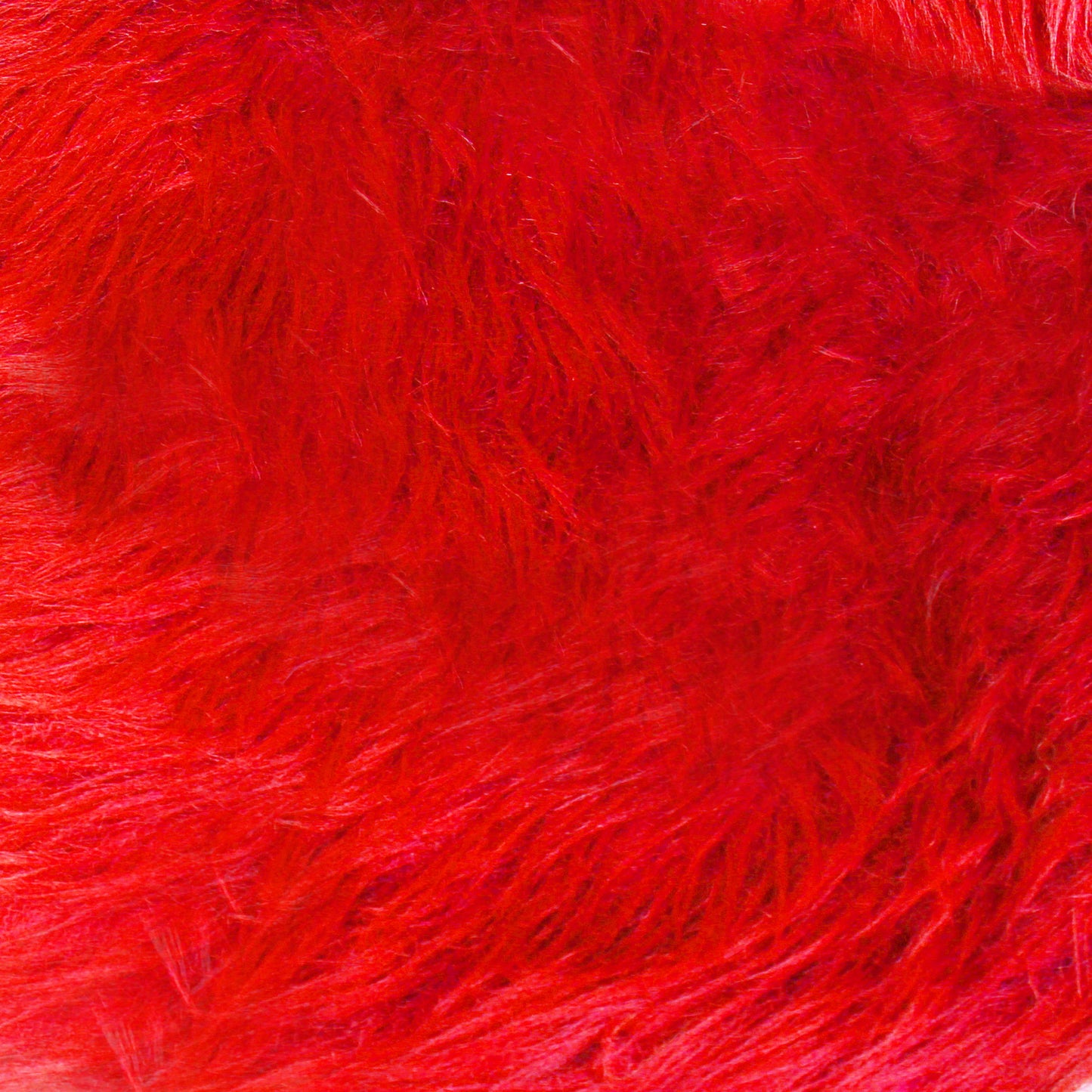 GIA Red Fur Side Chair With Black Metal Leg