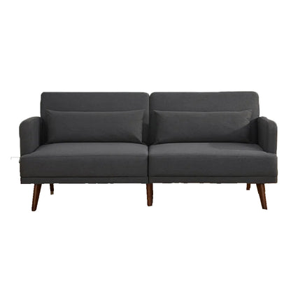 Convertible Polyester 3-Seat Sofa,CHARCOAL