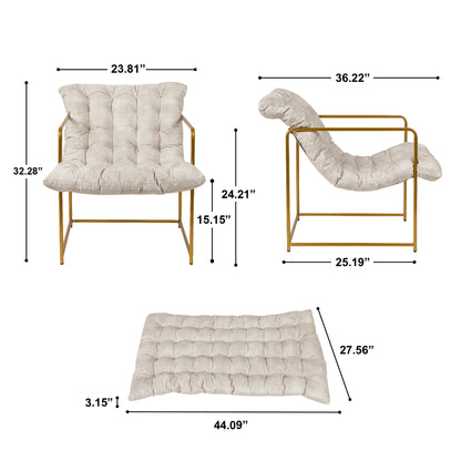 Beige Upholstered Armchair,Set of 1