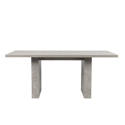 GIA 70 Inch Rectangular Farmhouse Wood Dining Table, Cemented