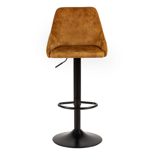 GIA Velvet Fabric Kitchen 360 Swivel Bar Stool Chairs,Yellow Velvet