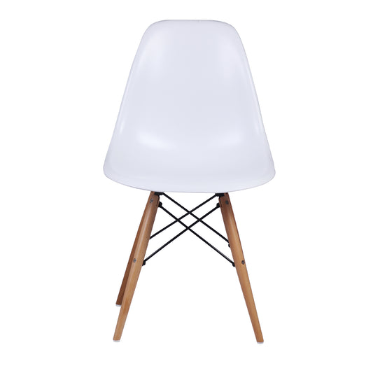 GIA Plastic Armless Chair Wood Legs-White