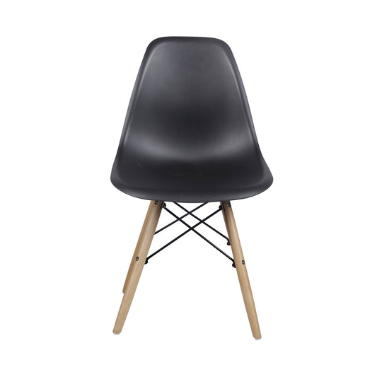 GIA Plastic Armless Chair Wood Legs-Black