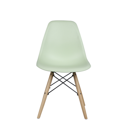 GIA Plastic Armless Chair Wood Legs-Green