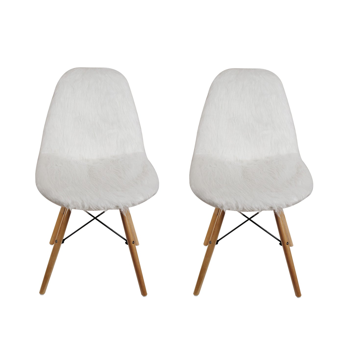 GIA White Fur Side Chair