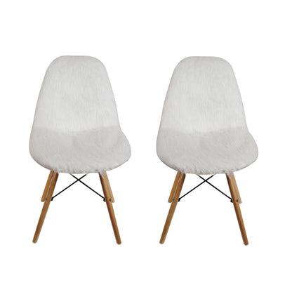 GIA White Fur Side Chair