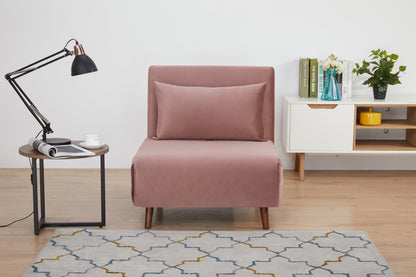 Convertible Accent Chair, Pink Velvet