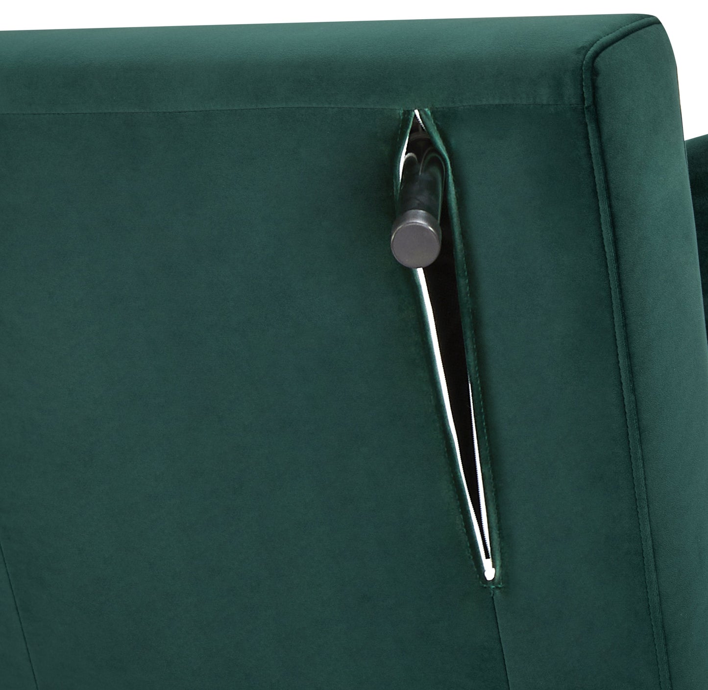 Convertible Accent Chair, Green Velvet